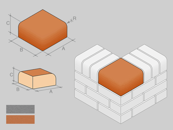 BN.10 Single Bullnose External Return On Edge (Block Size)